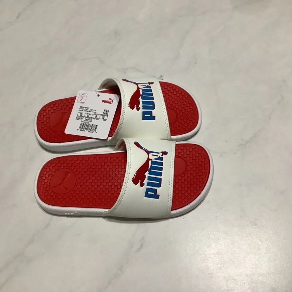Puma Kids Red and White Sandals